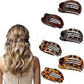 6 PCS Flat Hair Clips for Women-French Flat Claw Clips Medium Hair Clips for Girls Large Hair Claw Clips for Thick or Thin Hair Strong Hold No Slip Hair Accessories for women