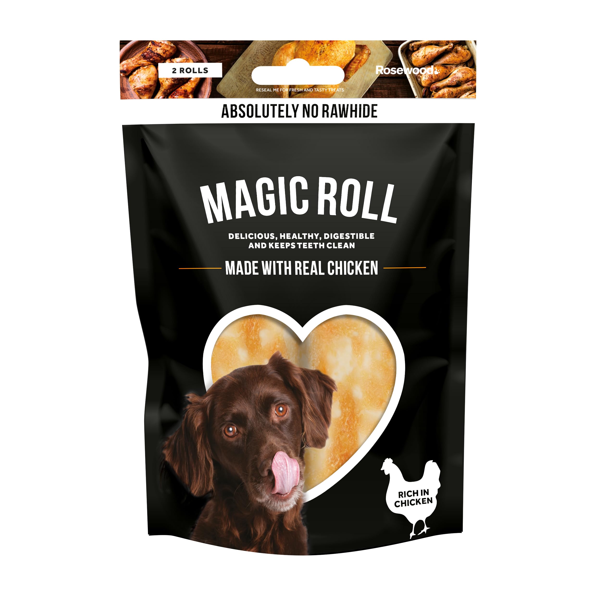 Rosewood Rawhide-Free Magic Roll Chicken Dog Treats, 9 x 120g Packs