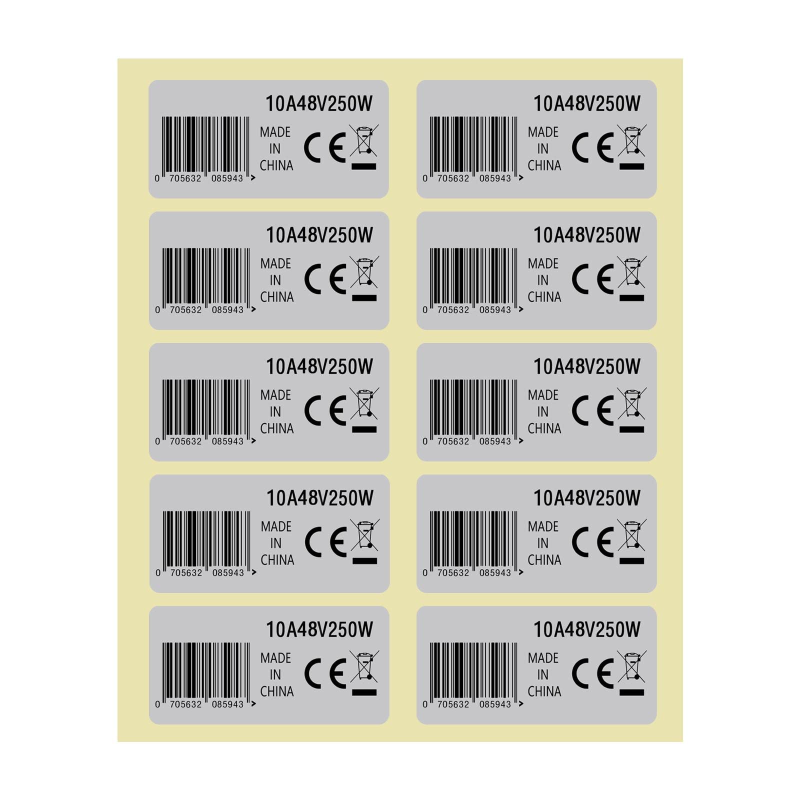 OTOTEC 10pcs Mid Drive Motor Sticker, 10A 48V 250W, Silver, Vinyl, Waterproof, Crystal, Modern, Round, Outdoor, Bafang Compatible, E-bike Motor Sticker