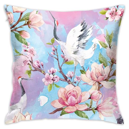 Amazon Com Eante Throw Pillow Cover Watercolor Crane Decorative