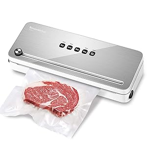 Bonsenkitchen Food Vacuum Sealer Machine for Dry and Moist Food Saver (White)