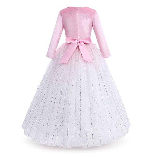 Toddler Christmas Dress Baby Girl Velvet Dress Long Sleeve Pageant Party  Maxi Tulle Evening Gown Fall Outfit Winter Xmas Holiday Snowflake Dresses  Kids Princess Wedding R - Light Pink 9-10 Years in