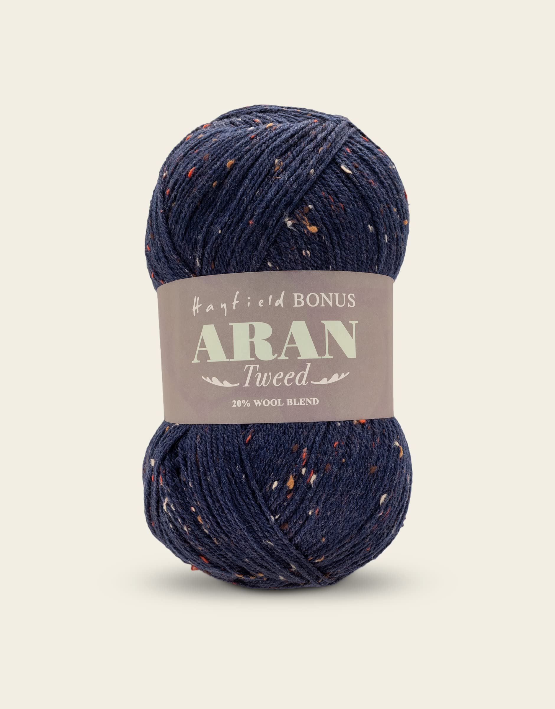 Sirdar Hayfield Bonus Aran Tweed, Navy Tweed (636), 400g, Blue F011-0636 — image 1