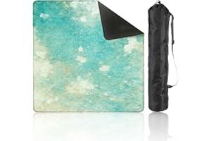 Mahjong Mat for Table 31.5"x31.5" Turquoise Grunge Style Anti Slip Noise Reduction Gaming Mat with Carry Bag Mahjong Accessor