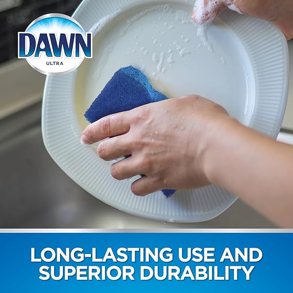 DAWN NON-SCRATCH KITCHEN DISH SPONGES, BLUE (PACK OF 6)