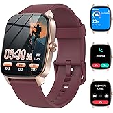 Smart Watches for Women Men with Bluetooth Call & AI Voice, 1.85" HD Fitness Tracker with Heart Rate SpO2 Sleep Monitor, 100+ Sports Modes Mini Games, IP68 Waterproof Smartwatch for Android iOS Phones