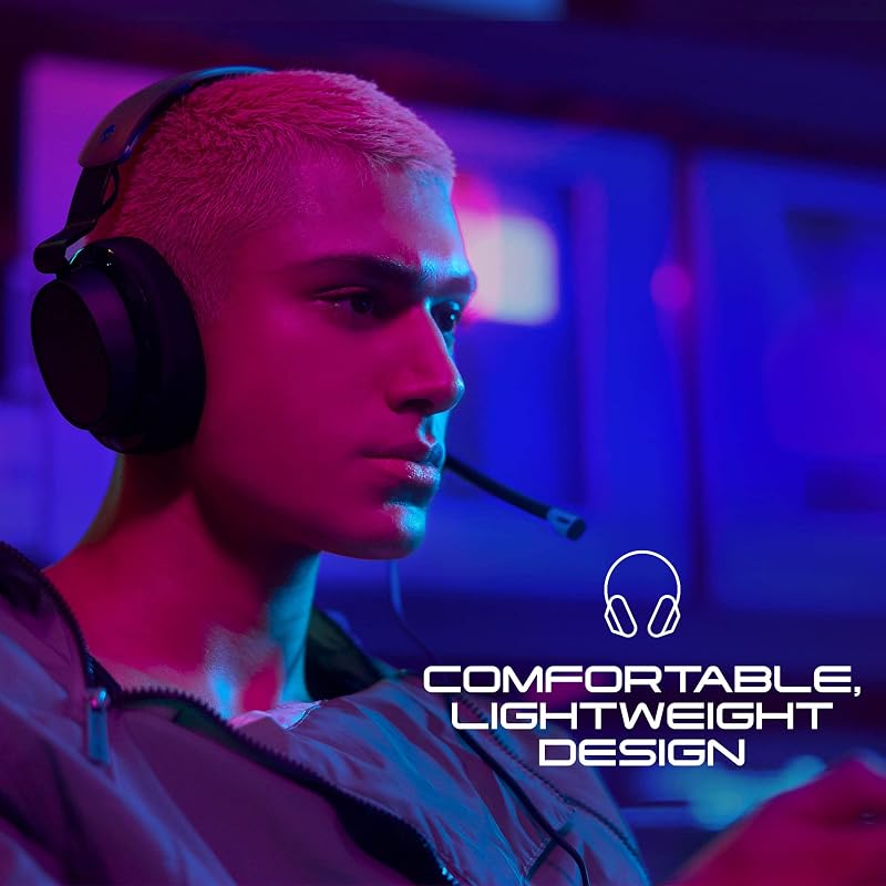 SLYR Pro Casque de Gaming Multiplateforme Supra-Auriculaire Filaire, Perception Sonore Optimisée, Microphone IA, Compatible Xbox + PlayStation + PC - Bleu