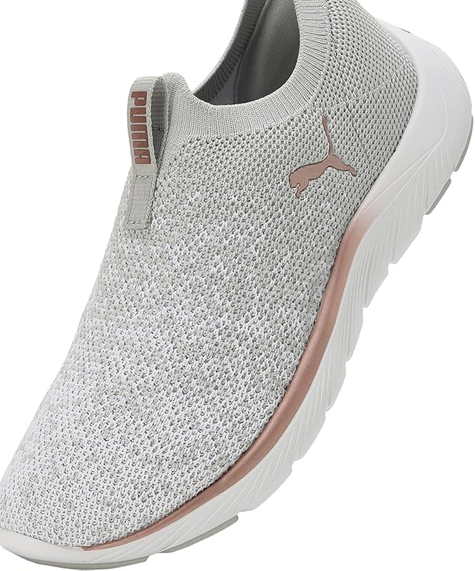 Damen Softride Remi Slip-on Knit Wn's Road Running Shoe, Ash Gray White Rose Gold, 38 EU