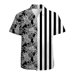 Black Leopard Mens Funny Hawaiian Shirts 3D Graphic