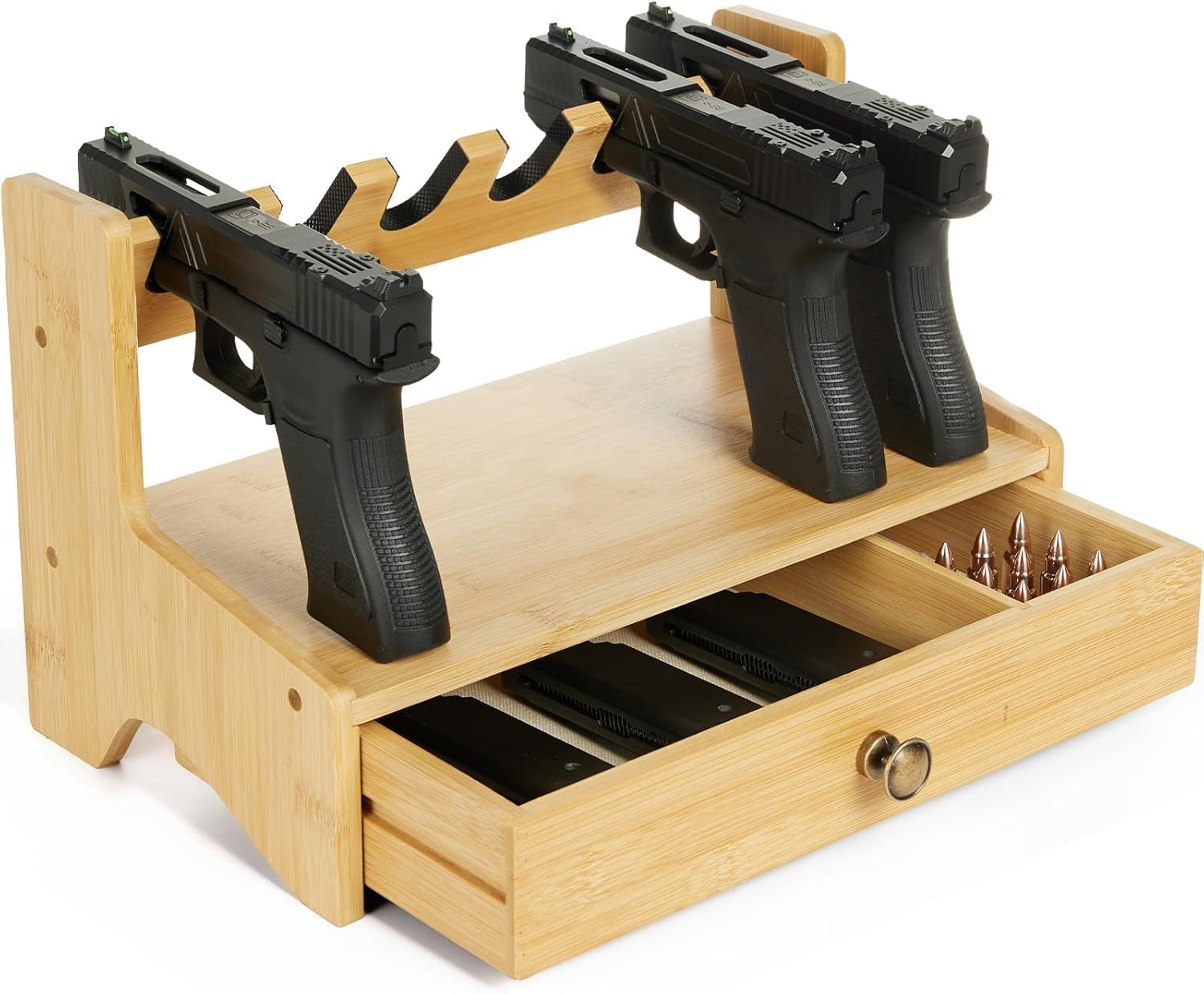 Photo 1 of ** SOLD AS IS NO RETURN/REFUNDS**SEE COMMENTS!
NatureNest Pistol Rack for Gun Safe, Gun Cabinet Accessories with Slots, Real Bamboo Pistols Holder Gun Storage, Handgun Rack Stand Organizer Handgun Rack Stand Display