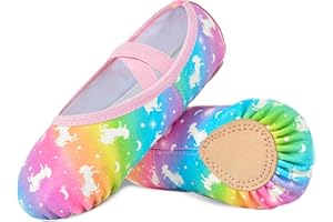 MaciRept Ballet Shoes for Girls Toddler Ballet Dance Slippers Soft Leather Ballerina Shoes for Little Girls Kids Ballet Flats