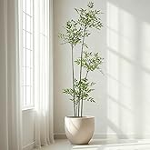 Giegxin 6ft Faux Bamboo Tree Indoor Artificial Nandina Tree Realistic Large Fake Plants Potted Planter Tall Foliage Floor Plant for Home Office Corner Room Decor Greenery Housewarming Gift(Green)