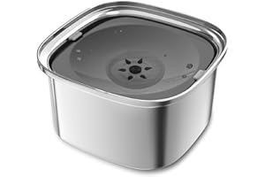 Decflow 3L Dog Water Bowl Stainless Steel Slow Drinking Dog Bowl with Lid, No Spill Water Bowl for Large Dogs Splash Proof Vehicle Carried Travel Pet Water Bowl Dispenser for Messy Drinkers