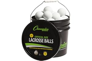 Champion Sports Lacrosse Balls Bucket - 36 Count NCAA & NFHS Certified Regulation Training & Game Balls - Yellow