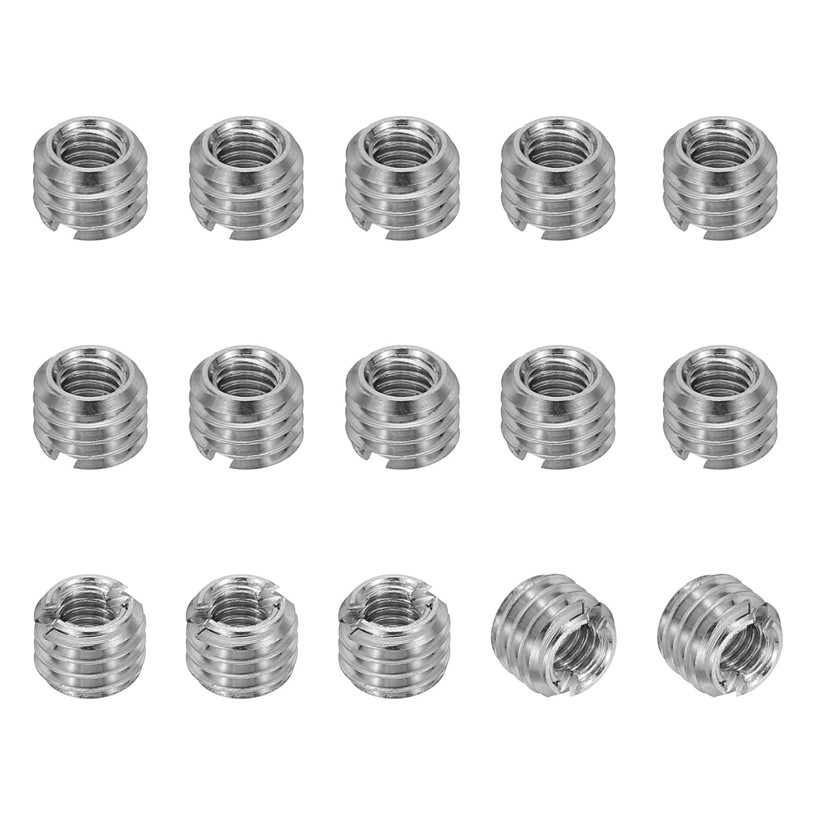 PATIKIL 316 Stainless Steel Thread Adapters Sleeve Reducing Nut, 15 Pcs M5 x 0.8 Male to M3 x 0.5 Female Repairing Insert Nut Screw Reducer Conversion Fastener 4mm