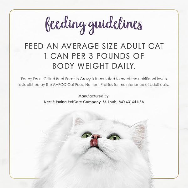 PURINA FANCY FEAST GRILLED WET CAT FOOD BEEF FEAST IN WET CAT FOOD GRAVY – (PACK OF 24) 3 OZ. CANS