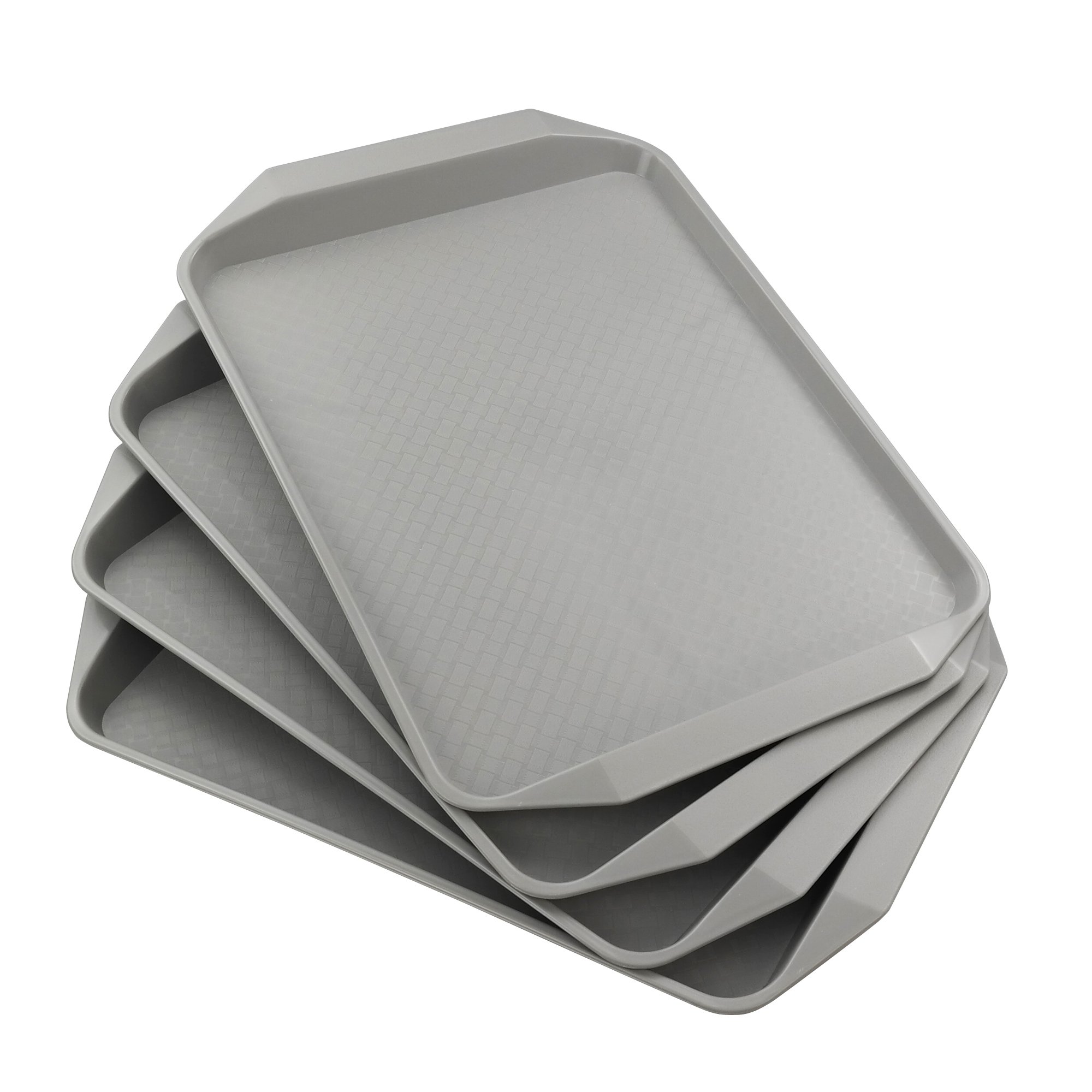 Anbers Grey Plastic Serving Tray/Cafeteria Fast Food Tray,12" by 16
