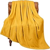 BEDELITE Fleece Blanket Yellow Throw Blanket for Couch & Bed, Luxury Plush Cozy Fuzzy Blanket 50" x 60", Super Soft Warm Lightweight Throw Blanket for Travel Camping