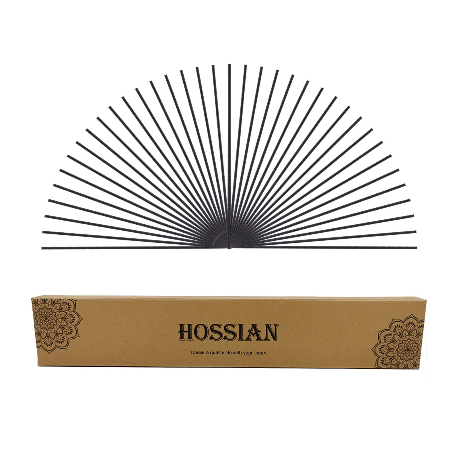 HOSSIAN 70 Pieces Fiber Reed Diffuser Replacement Refill Sticks, Diffuser Refills, Spa, Aromatherapy (12" x 3mm, Black)