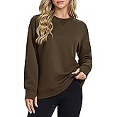 MAGCOMSEN Women's Fleece Lined Sweatshirts Pullover Crewneck Sweater Loose Fit Casual Winter Warm Tops with Thumb Holes