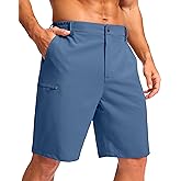 G Gradual Men's Lightweight Shorts 9" 4 Pockets Stretch Quick-Dry Summer Shorts for Casual Golf Work Hiking Trips (9", Blue, XL)
