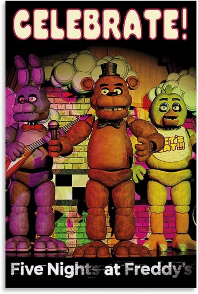 XYDD Fnaf Poster Five Nights at Freddy's Celebrate Poster Canvas Art