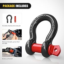 Nilight 4 Pack Small Shackles 5/8" D-Ring Shackle