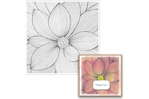 ESTIVAUX Summer Flower Background Clear Stamps for Card Making and Journaling, Floral Lotus Silicone Stamps Blossom Flowers Rubber Stamps for Scrapbooking DIY Cards Album Crafts Supplies