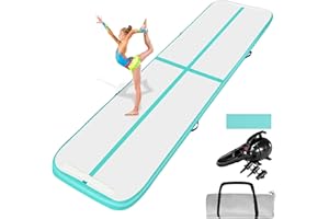 COVERONICS Air Gymnastics Training Mats - 10FT/13FT/16FT Inflatable Gymnastics Mats Tumble Track with Electric Pump & Storage Bag for Gymnastics Training/Home&Outdoor Use/Cheerleading/Yoga/Water