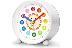 YsyYey Alarm Clock Analog, No Ticking, Analogue Alarm Clock for Beginners to School, Children's Desk Clock Learning Time Boys