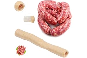VINGVO Edible Collagen Sausage Casings, 15mm/26mm/50mm Salted Drying Casing for Homemade Sausages, Ham, Breakfast & Italian Recipes (26mm*14M)