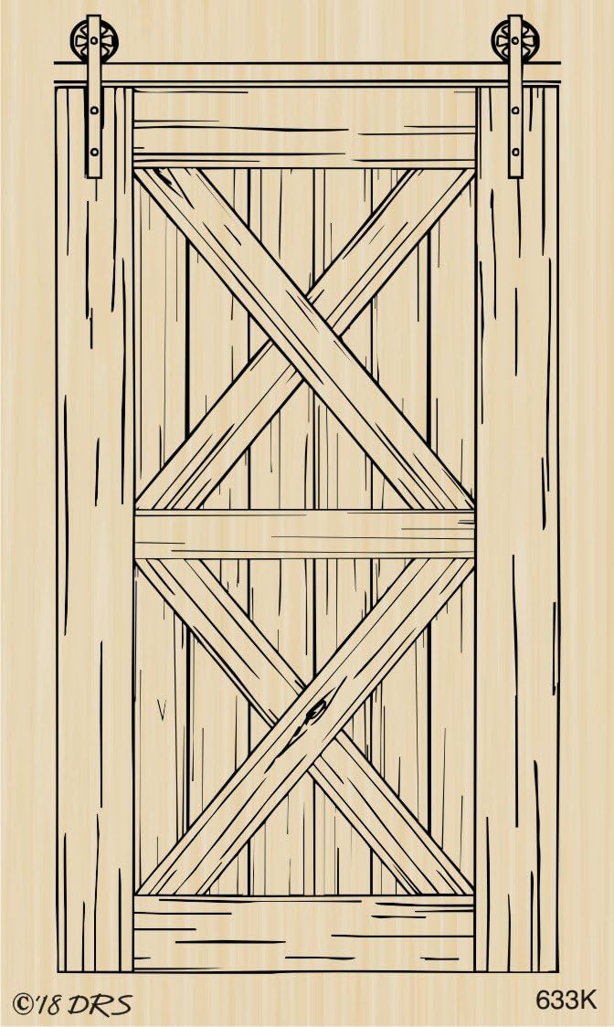 Barn Door Rubber Stamp by DRS Designs Rubber Stamps - Made in USA
