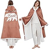lasoftan Wearable Blanket Hoodie Mothers Day Birthday Gifts for Wife,Cozy Blanket Hoodie,Oversized Warm Cozy Flannel Blanket