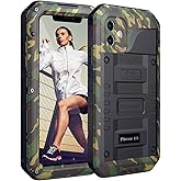 Mitywah Waterproof Case Compatible for iPhone 11, Heavy Duty Military Grade Defender Cover Built-in Screen Protection, Shockproof Metal Strong Dustproof Case for iPhone 11, Camouflage