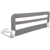 Little Chicks Fold Down Sydney Toddler Bed Rail Guard - Extra Long 43.25in - Fits Twin, Full and Queen Size Mattress with Anchor Safety System