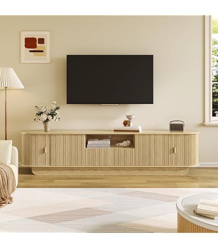 Amazon.com: TV Console Table Bamboo TV Cabinet Low Entertainment