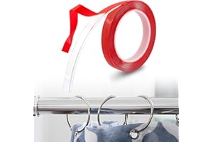 ASOFELK 16.4 Ft Clear Curtain Rod Tape, Curtain Ring Slide/Smooth and Silent Curtain Rod Sliding/Curtain Spacers Accessories, Drapery Curtain Rings Hard Surface Wide, Make Curtains Slide Easier