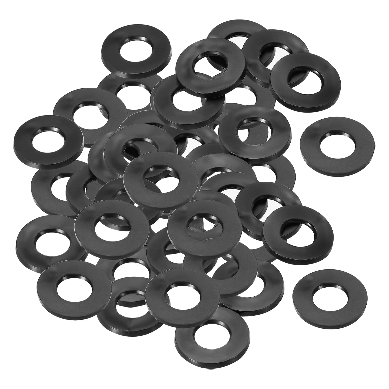 PATIKIL M10 Rubber Flat Washer, 100 Pack 10mm ID 20mm OD 3mm Thick Sealing Spacer Gasket Ring for Faucet Pipe Water Hose Fastener Bolt, Black — image 1