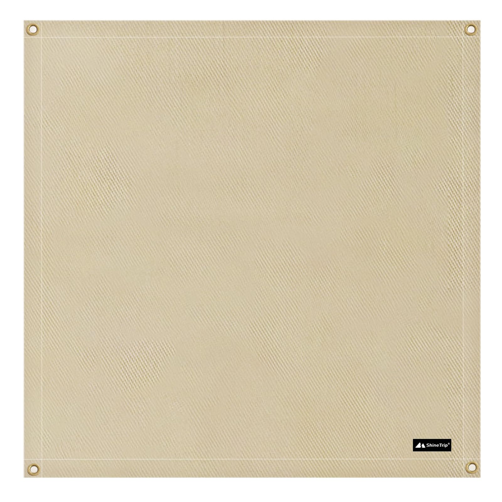 TRIWONDER Fire Pit Mat Fireproof Fiberglass Heat Resistant Camping Welding Blanket High Temperature Resistant Pad for Picnic BBQ (80 x 80 cm, Beige)