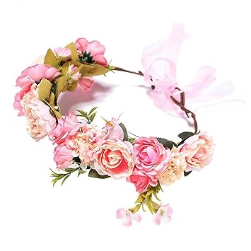 Amazon Com Bride Women Flower Crown Hair Band Wedding Floral