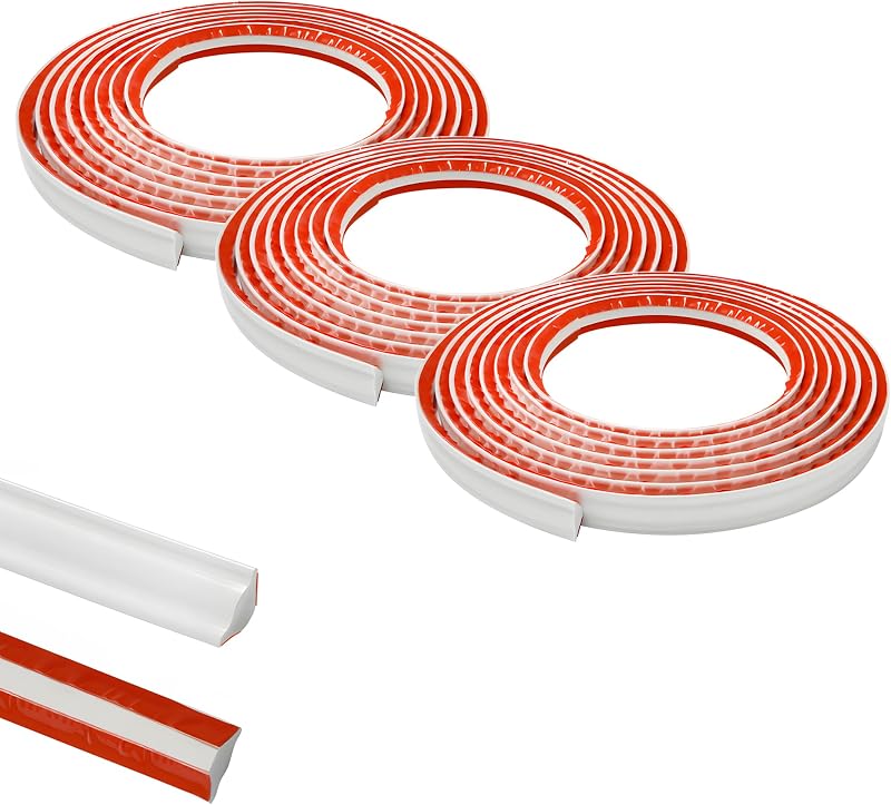 Zayejod 15M PVC Quadrant Trim 3 Rolls 19mm x 10mm Self Adhesive Beading