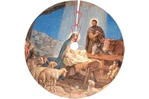 LUMANSITTER Christmas Nativity Scene Religious Vintage Retro 36 Inch Christmas Tree Skirt Carpet Mat Funny Party Decor Supplies for Xmas Halloween Decorations Occasion Ornament