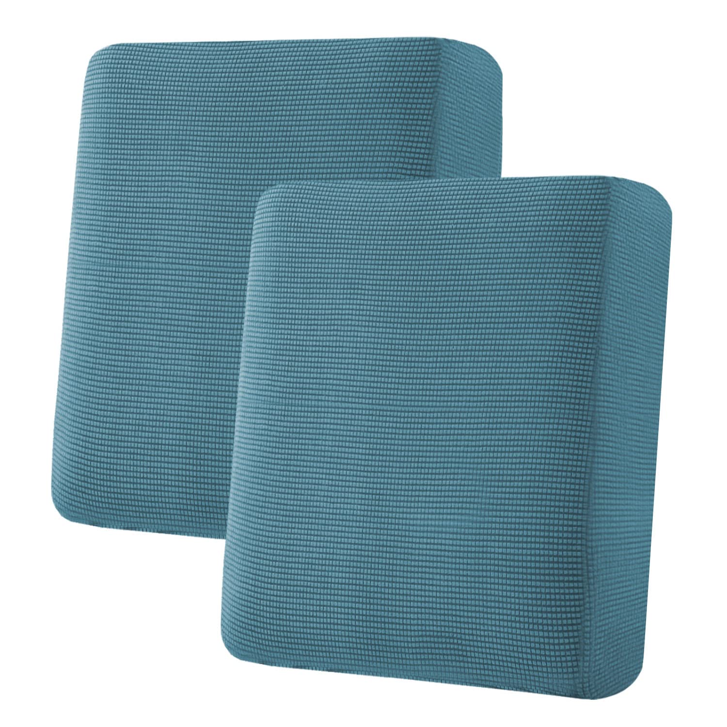 Photo 1 of H.VERSAILTEX Super Stretch Individual Seat Cushion Covers Sofa Covers Couch Cushion Covers Slipcover Sets Thick Jacquard Textured Twill Fabric (2 Piece Medium Sofa Cushion Covers, Storm Blue)