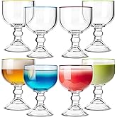 Tanlade 8 Pack 21.5 oz Margarita Schooner Glasses Bulk Extra Large Claw Shaped Shrimp Glasses Big Goblet Style Schooner for Cocktail, Coronaritas, Margaritas (Colorful)