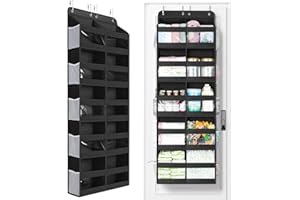 Yecaye 5-Tier Over The Door Organizer Dual-Column, 80lbs Load Over the Door Storage of 10 Compartments, Heavy Duty Extra Larg