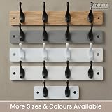 keypak 6 Matte Black Coat Hooks on Ash Board 68cm Modern Wall Mounted Rack view 8
