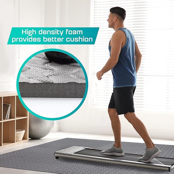 YES4ALL INTERLOCKING EXERCISE FOAM MATS WITH BORDER – INTERLOCKING FLOOR MATS FOR GYM EQUIPMENT – EVA INTERLOCKING FLOOR TILES – 36 SQUARE FEET (36 TILES) – BLACK