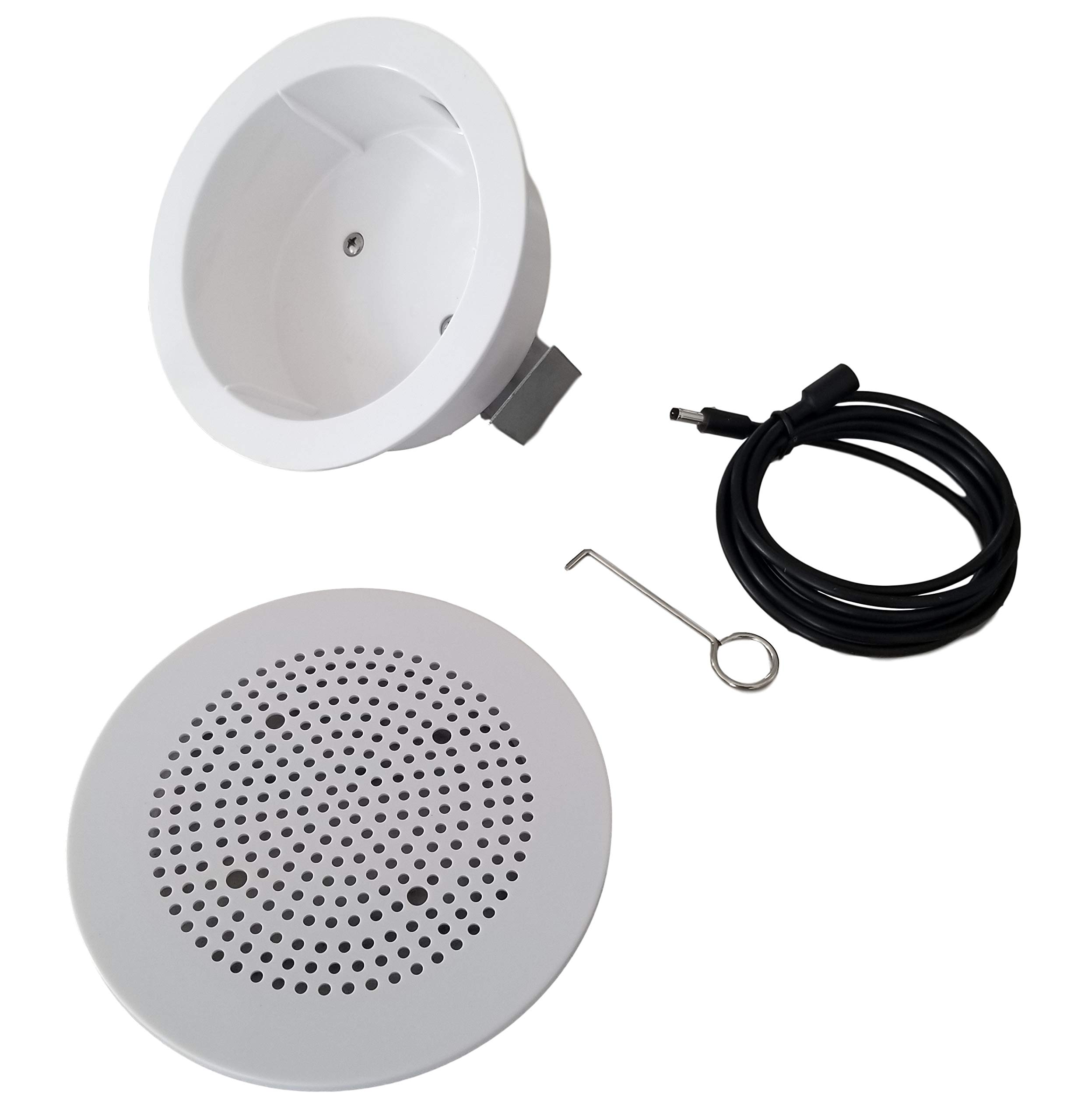 Photo 1 of Mount Genie Flush Mount | Built-in Wall or Ceiling Bluetooth Speaker Mount [2019 Model] | Includes Optional Grill. Award Winning Design. Fantastic Sound (White, 1-Pack)