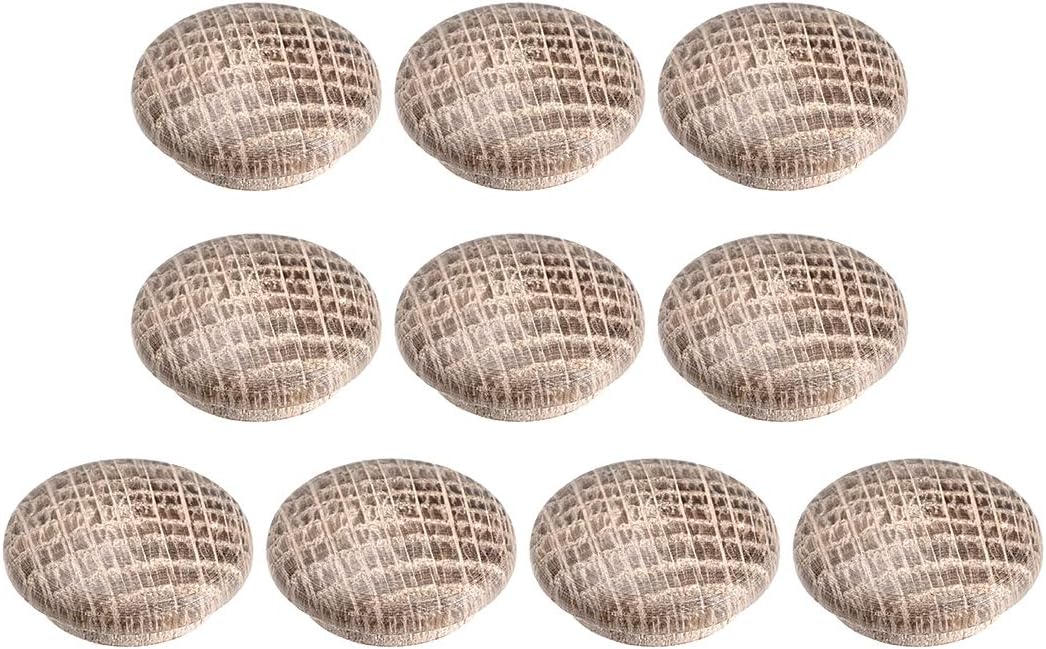 sourcing map Wood Button Plugs 0.7 Inch Oak Hardwood Screw Hole Furniture Plugs 10 Pack, 18mm Hole x 23mm