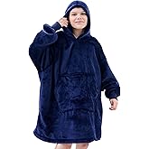 REDESS Blanket Hoodie Sweatshirt, Wearable Blanket Oversized Sherpa with Sleeves Giant Pocket, Cozy Hoodie for Children Kids